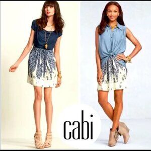 2 for $26 CABI Bella Leopard Skin Print Stretch Skirt Flowy Pockets Small